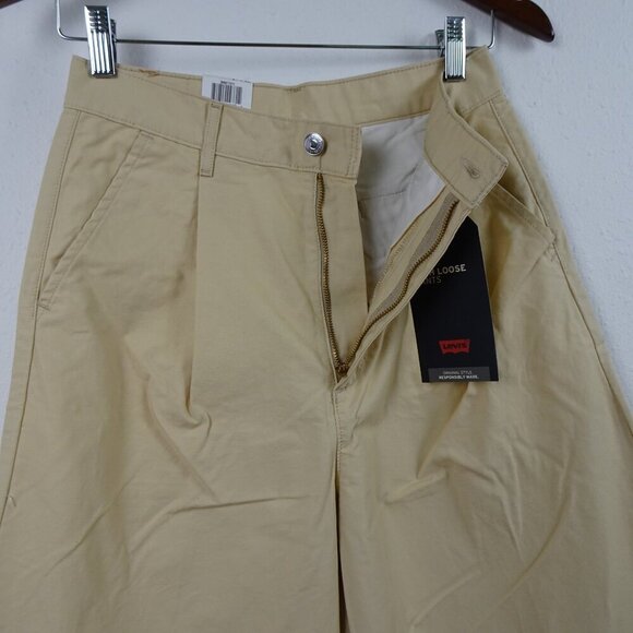 Levi's Wide Leg Pants Women's Size 27x32 Beige Pleated High Rise Loose Fit - Picture 4 of 11